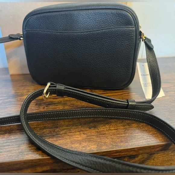 NWT Coach Jamie Black Leather Camera Crossbody bag - Picture 5 of 11